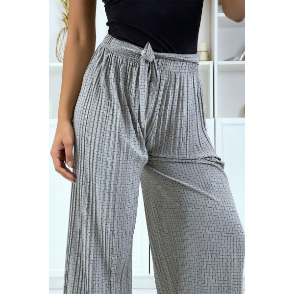 Pantalon imprimé fluide gris - 2