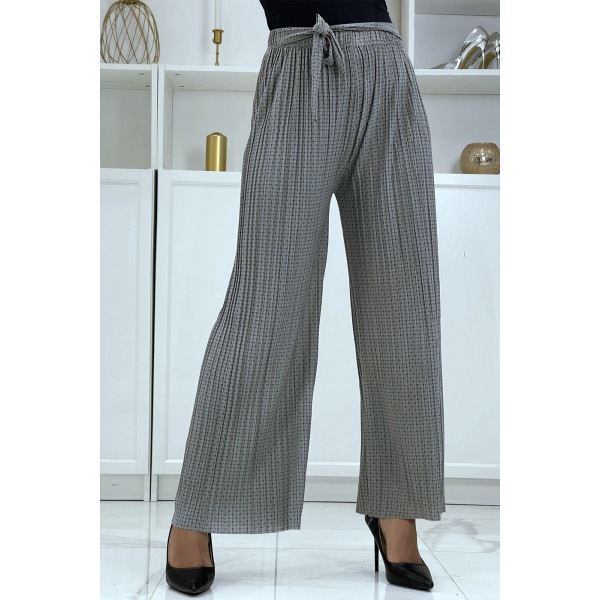 Pantalon imprimé fluide gris - 5