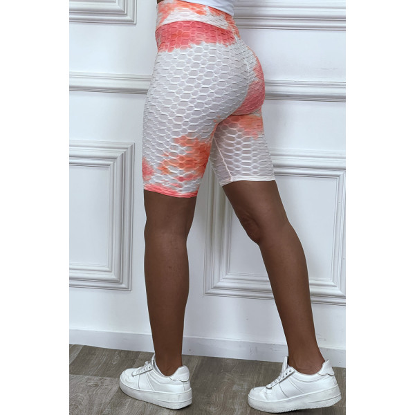 Cycliste tie and dye corail push-up et anti-cellulite - 5