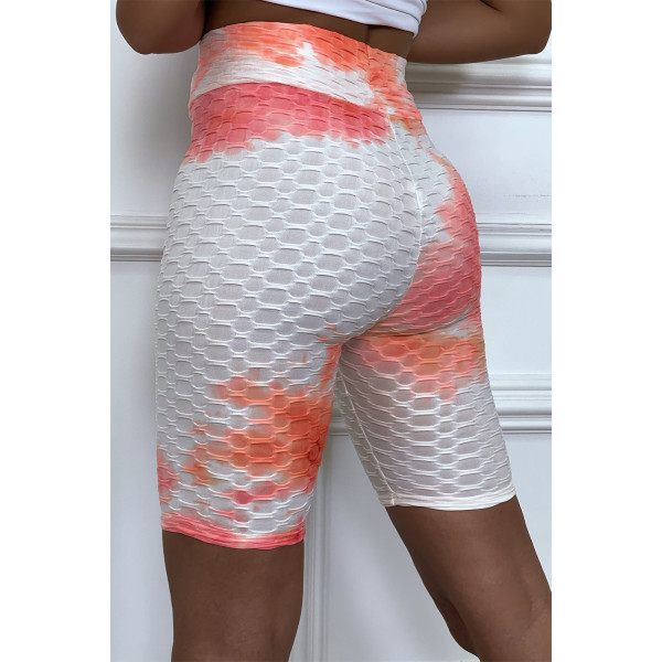 Cycliste tie and dye corail push-up et anti-cellulite - 6