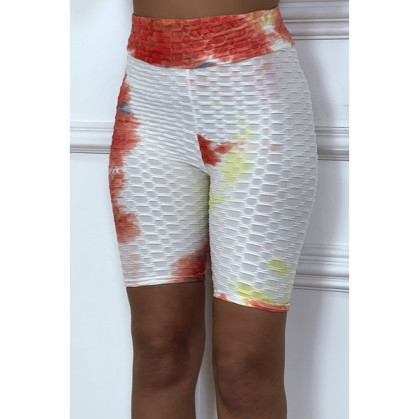 Cycliste tie and dye rouge push-up et anti-cellulite - 2