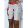 Cycliste tie and dye rouge push-up et anti-cellulite - 2