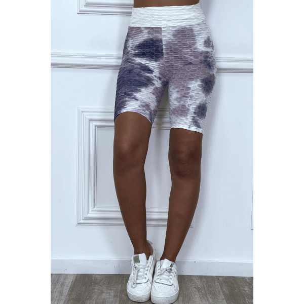 Cycliste tie and dye violet push-up et anti-cellulite - 1