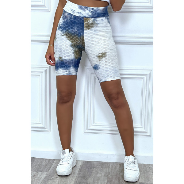 Cycliste tie and dye bleu push-up et anti-cellulite - 2