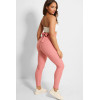 Legging push-up taille haute rose anti-cellulite effet minceur avec noeud au dos - 2