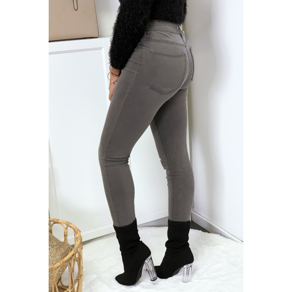 Jeans slim gris avec poches arrière - 6