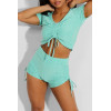 Ensemble push up yoga short et crop top vert - 3