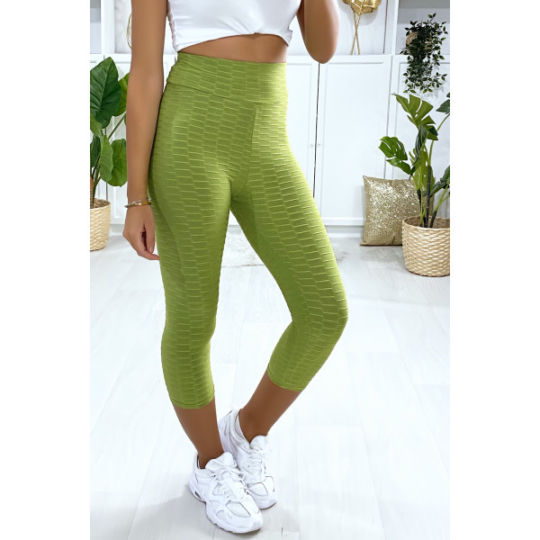 Legging corsaire Push Up vert très fashion - 2