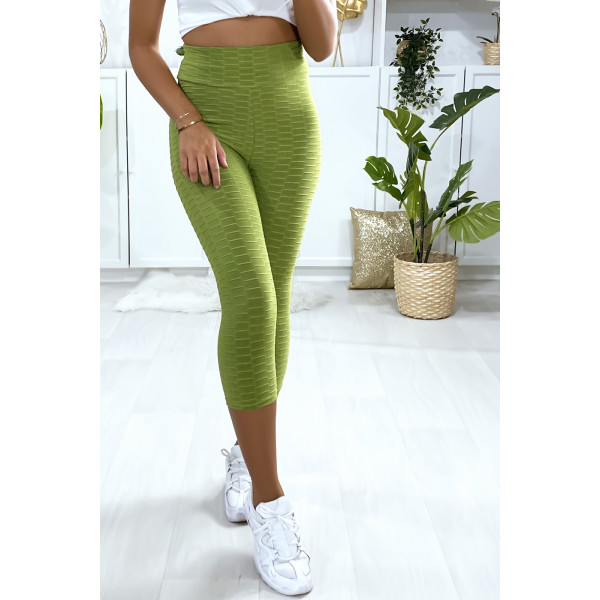 Legging corsaire Push Up vert très fashion - 3