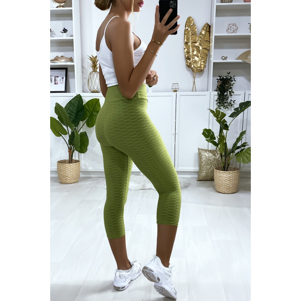 Legging corsaire Push Up vert très fashion - 4