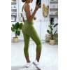 Legging corsaire Push Up vert très fashion - 4