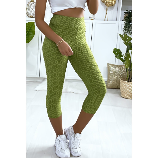 Legging corsaire Push Up vert très fashion - 2