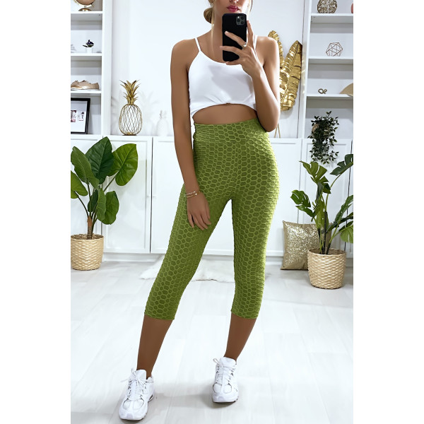 Legging corsaire Push Up vert très fashion - 3