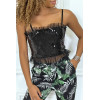 Petit top noir en sequins et en tulle - 2