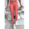 Pantalon slim rose avec poche et boutons strass. Mode femme 9934 - 3