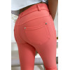 Pantalon slim rose avec poche et boutons strass. Mode femme 9934 - 8