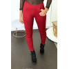 Pantalon slim bordeaux avec 5 poches - 2