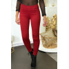 Pantalon slim bordeaux avec 5 poches - 7