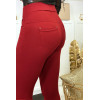 Pantalon slim bordeaux avec 5 poches - 11