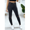 Jeans slim en anthracite déchiré aux genoux avec poches à l'arrière - 2