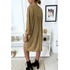 Robe classe camel à manches courtes - 5