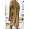 Robe classe camel à manches courtes - 6