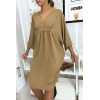 Robe classe camel à manches courtes - 7