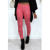 Legging fuchsia effilé à l'avant et doublé en dentelle - 4