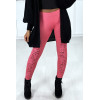 Legging fuchsia effilé à l'avant et doublé en dentelle - 5