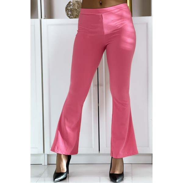 Pantalon moulant évasé rose - 5