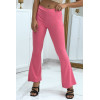 Pantalon moulant évasé rose - 8