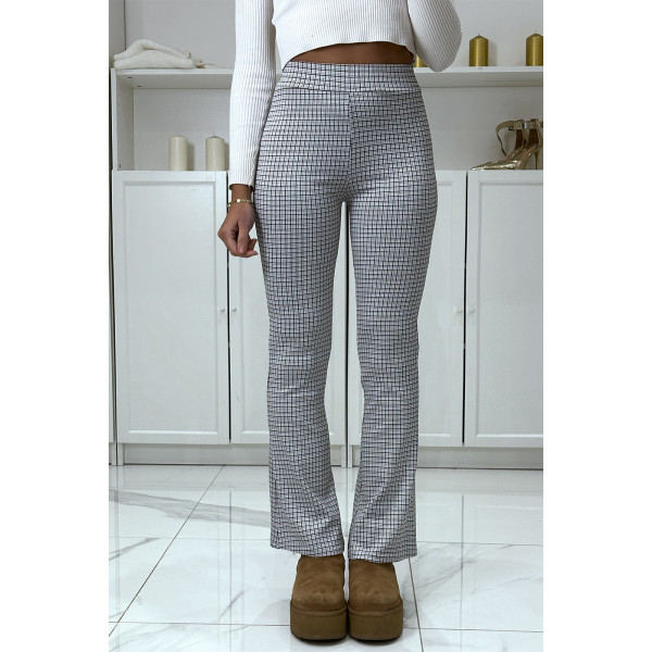 Pantalon blanc motif carreaux patte d'eph  - 1