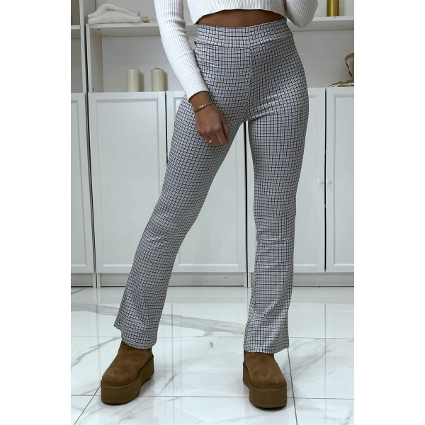 Pantalon blanc motif carreaux patte d'eph  - 2