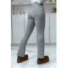 Pantalon blanc motif carreaux patte d'eph  - 3