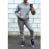 Ensemble 3 pièces doudoune sweat et jogging super épais en kaki - 5