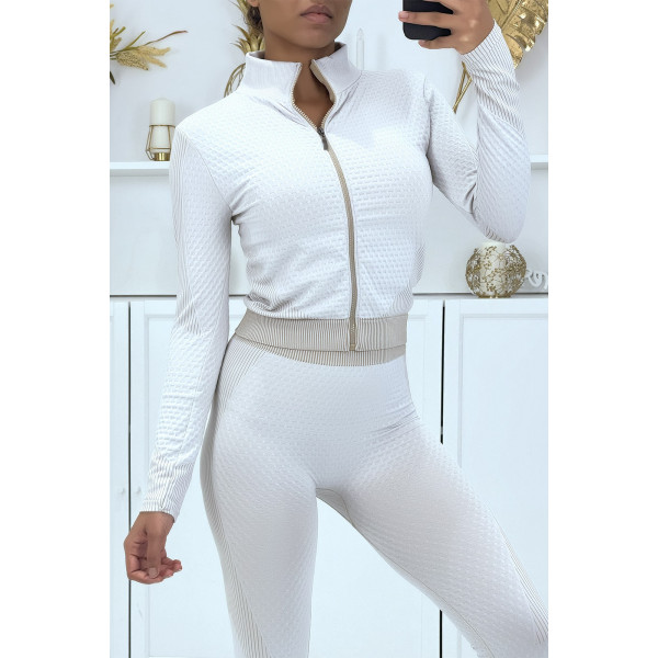 Ensemble de sport trois pièces beige - 3