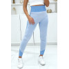 Legging de sport effet push up sans couture turquoise - 2