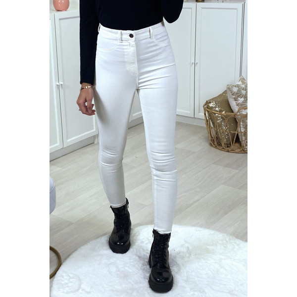 Jeans slim blanc taille haute - 2