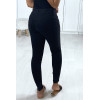 Jeans slim noir boutonné à l'avant avec poches - 4