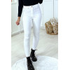 Jeans slim blanc stretch taille haute - 1