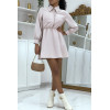 Robe patineuse beige à col Claudine - 1