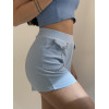 Short taille haute bleu à clous - 3