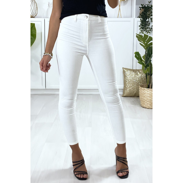 Jeans slim en blanc avec poches à l'arrière - 3