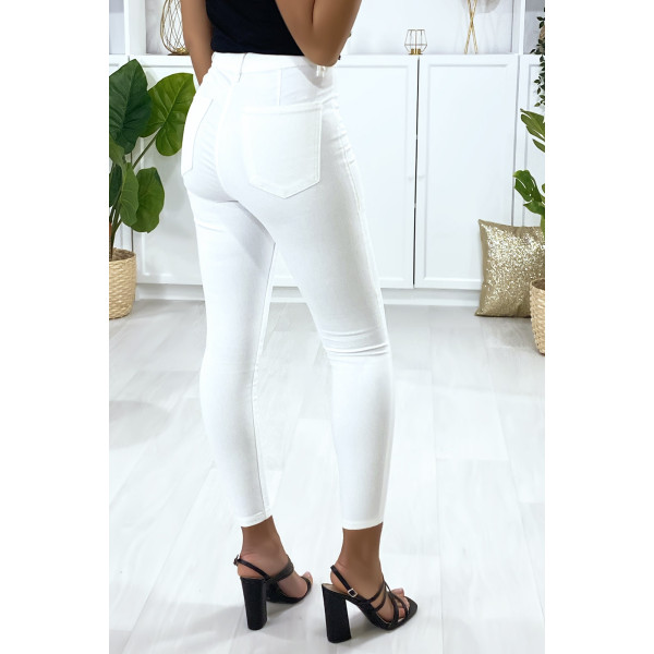 Jeans slim en blanc avec poches à l'arrière - 4