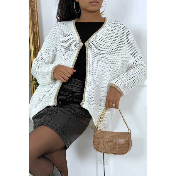 Cardigan blanc en grosse maille - 2