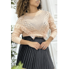 Pull rose col montant femme - 5