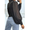 Blouse noire manches bouffantes en voile - 4