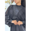 Blouse noire manches bouffantes en voile - 9