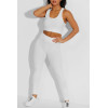 Ensemble legging et top push up blanc - 1