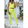 Ensemble legging et top push up jaune - 1